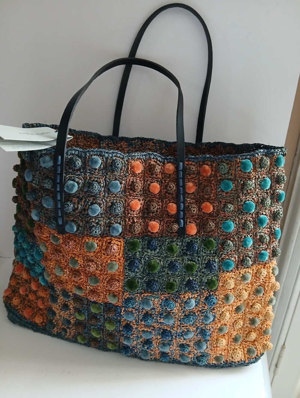 Sophie Digard Patchwork Raffia Tote Bag